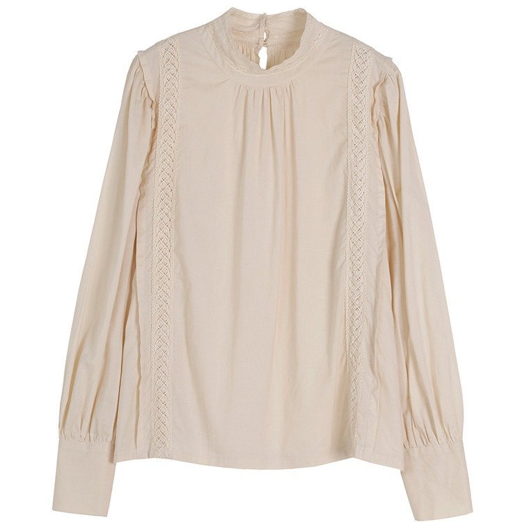 Blouses & Shirts | Embroidered Puff-Sleeve Blouse Beige – Womens Blouses & Shirts Beige