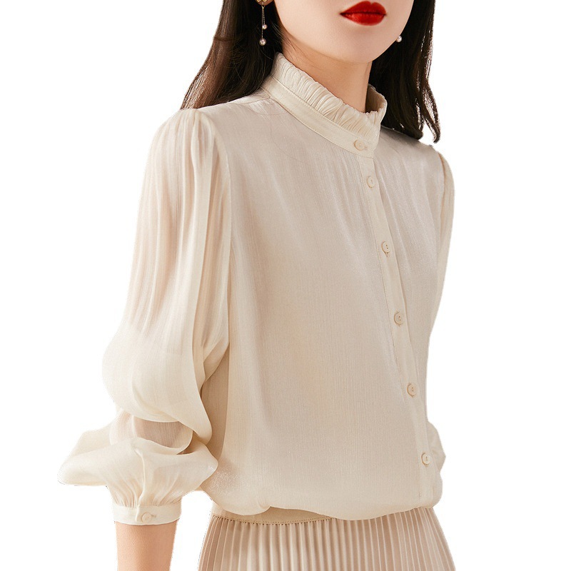 Blouses & Shirts | Frill-Collar Blouse Cream – Womens Blouses & Shirts Blouses & Shirts