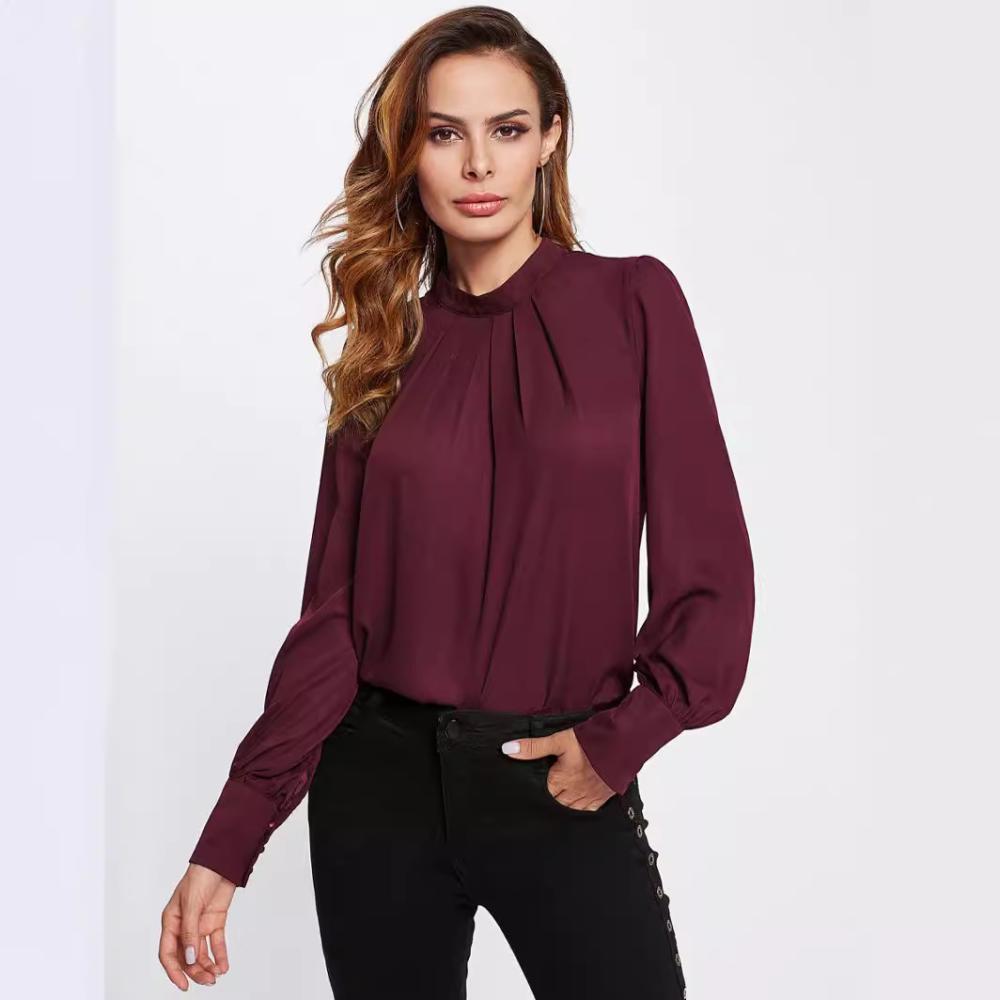 Blouses & Shirts | Mock Neck Blouse Black – Womens Blouses & Shirts Black