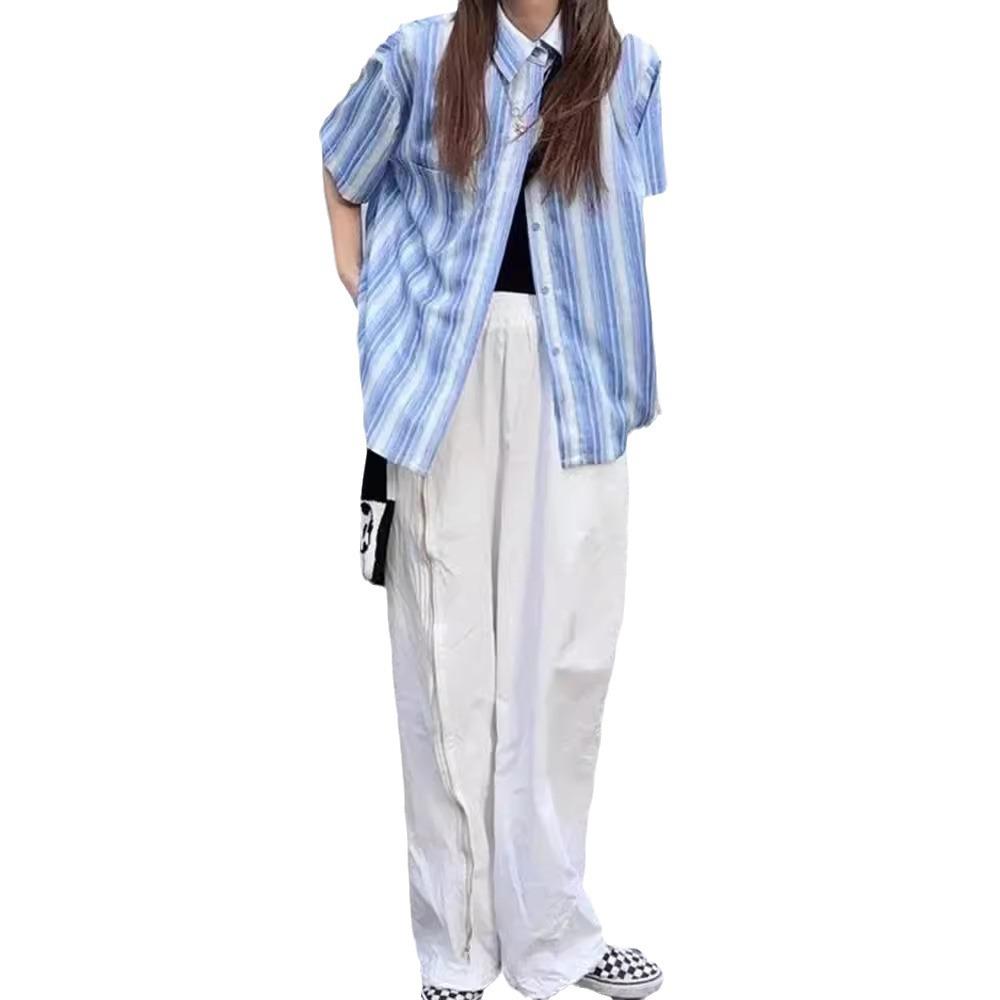 Blouses & Shirts | Oversized Linen Shirt Blue/White Stripes – Womens Blouses & Shirts Blouses & Shirts