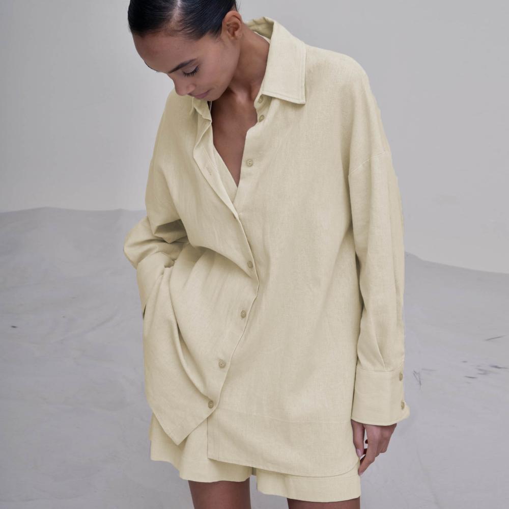 Blouses & Shirts | Oversized Linen Shirt White – Womens Blouses & Shirts Blouses & Shirts