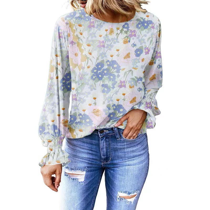 Blouses & Shirts | Oversized Voluminous Sleeve Blouse Multi Floral Print – Womens Blouses & Shirts Blouses & Shirts