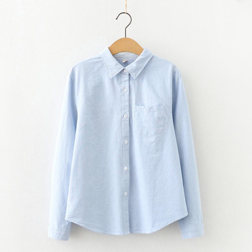 Blouses & Shirts | Patch-Pocket Linen Shirt Light Blue – Womens Blouses & Shirts Blouses & Shirts