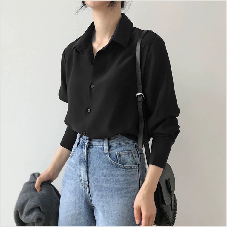 Blouses & Shirts | Silk Shirt Black – Womens Blouses & Shirts Black