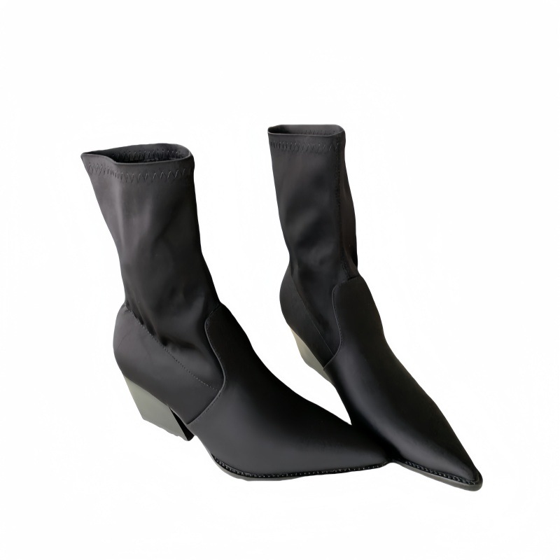 Boots | Pointed Leather Boots Black – Womens Boots Black