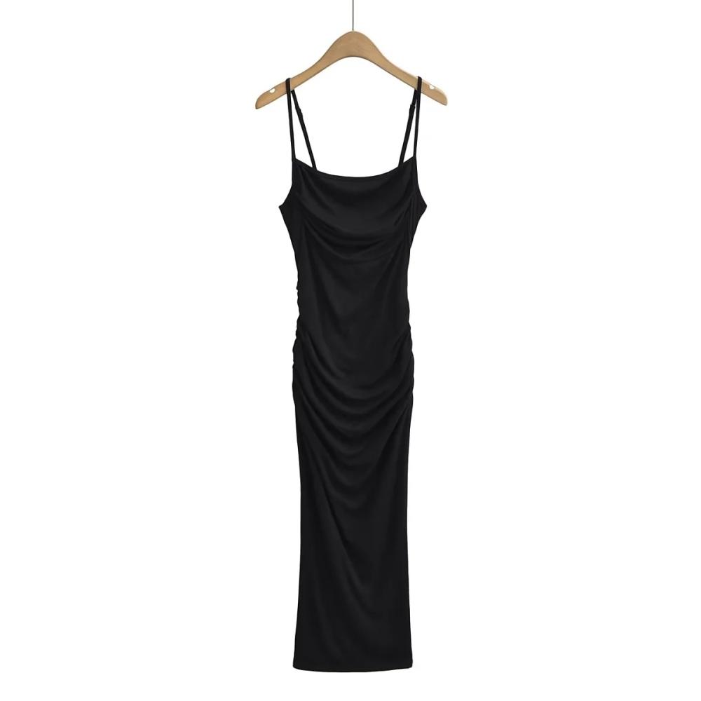 Dresses | Draped Cowl Neck Midi Dress Black – Womens Clothing Black