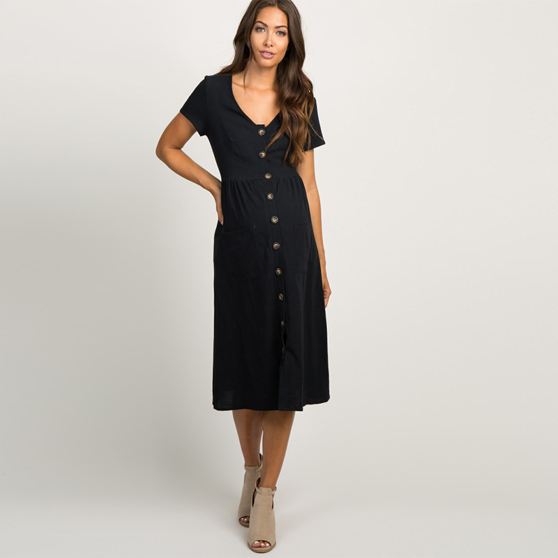 Dresses | Flutter-Sleeve Midi Dress Black – Womens Clothing Black