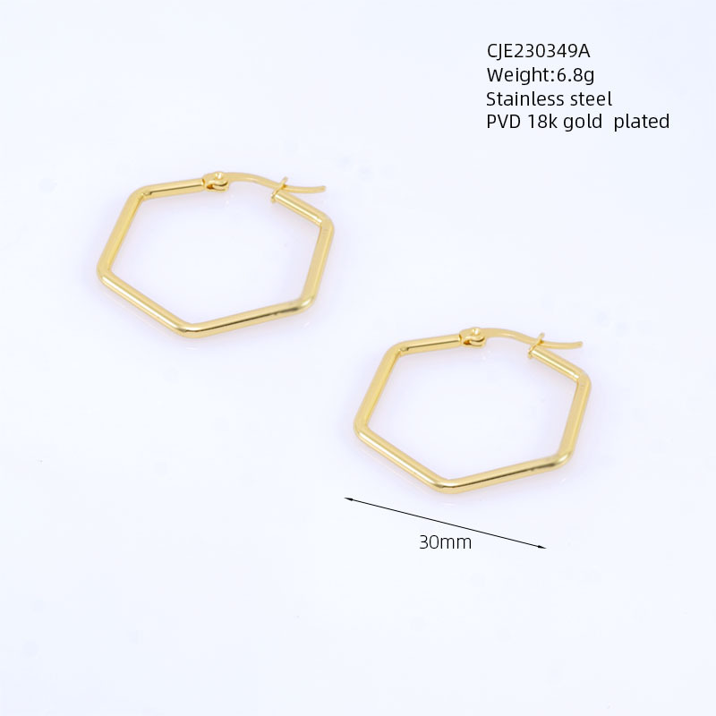 Earrings | Hexagon Hoop Earrings Gold – Womens Earrings Earrings