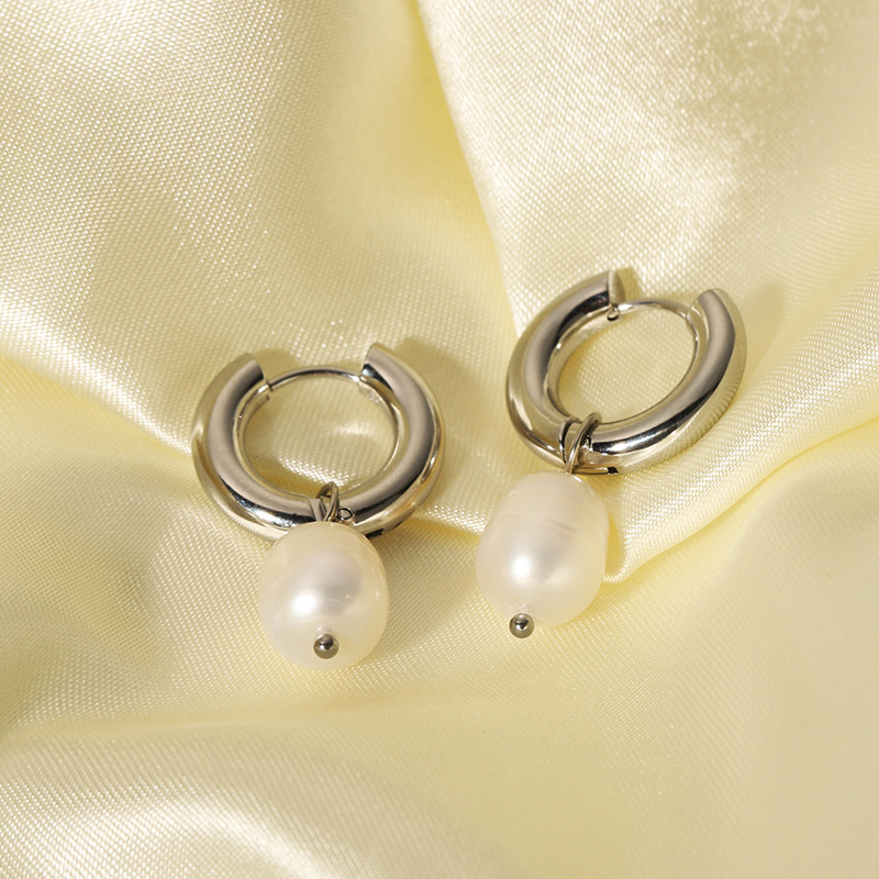 Earrings | Pearl Charm Sterling Silver Earrings Silver – Womens Earrings Earrings