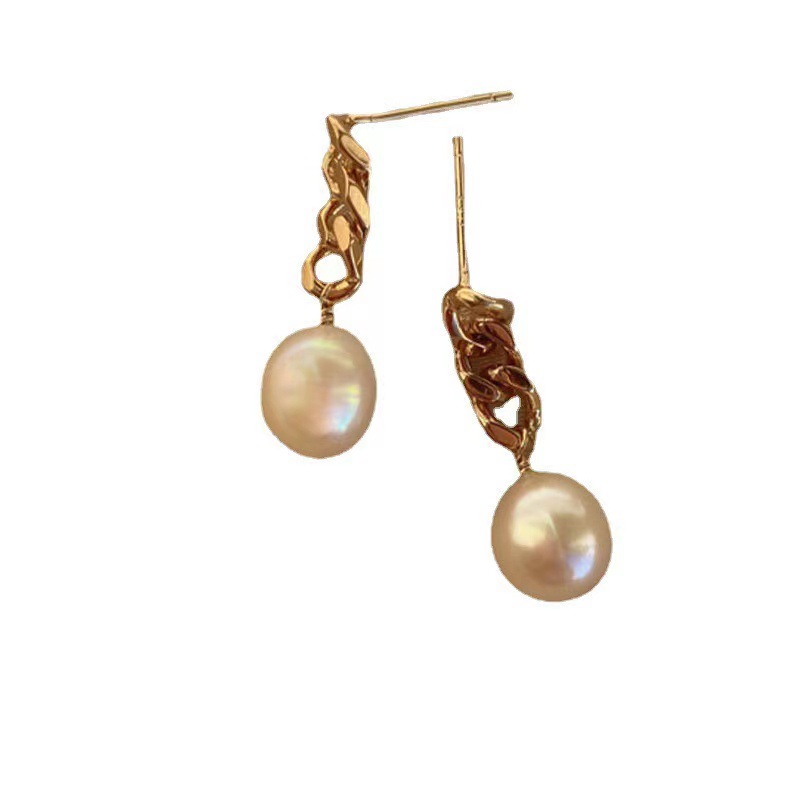 Earrings | Sculpted Pearl Drop Earrings Gold/Pearl – Womens Jewelry Earrings