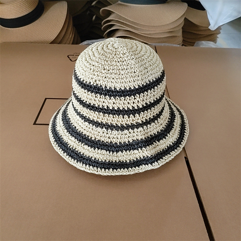 Hats | Crochet Straw Hat Black/Beige – Womens Accessories Black/Beige