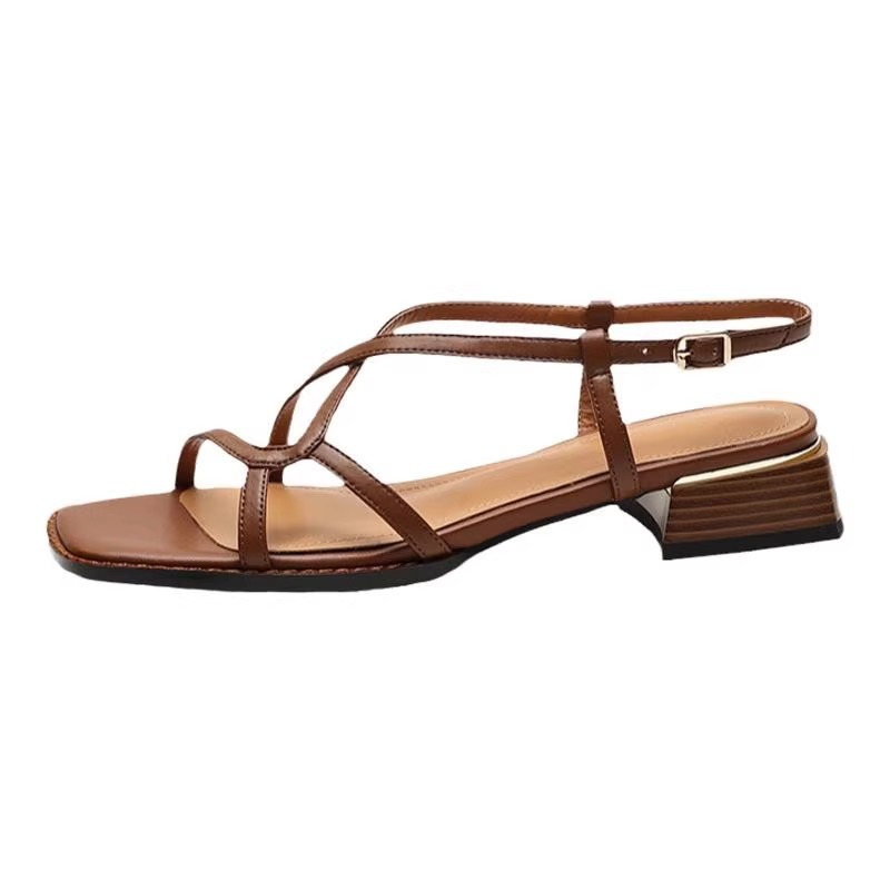 Heels | Strappy Leather Sandals Brown – Womens Heels Brown