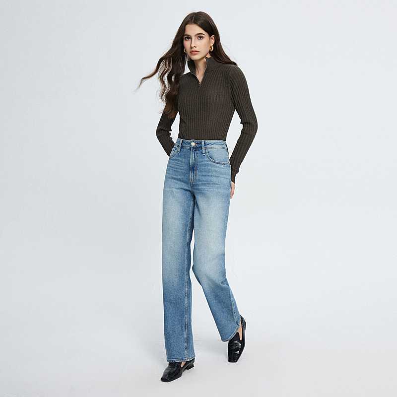 Jeans | Wide Cropped Jeans Dusty Blue – Womens Clothing Dusty Blue