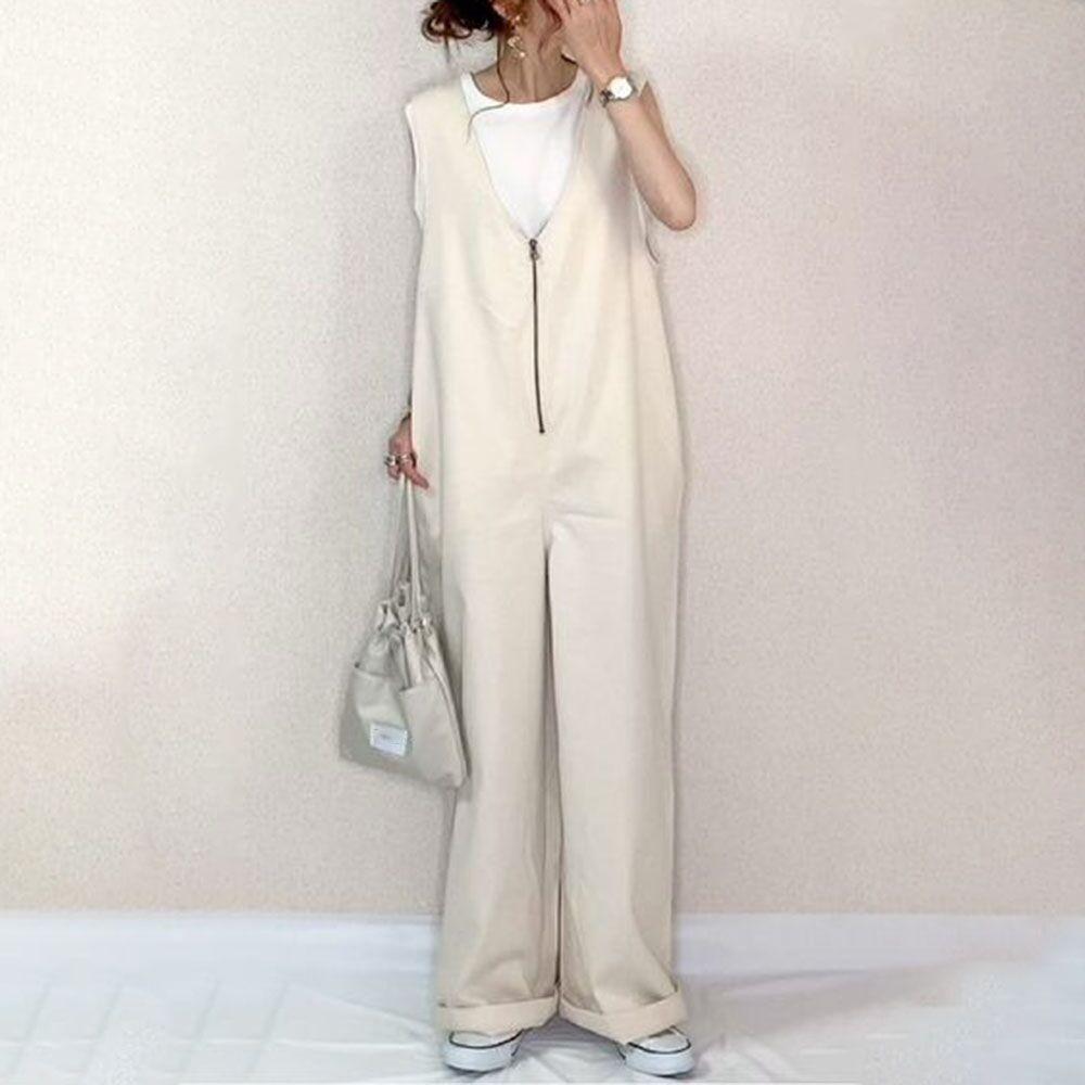 Jumpsuits | Belted Zip-Front Jumpsuit White – Womens Clothing Jumpsuits