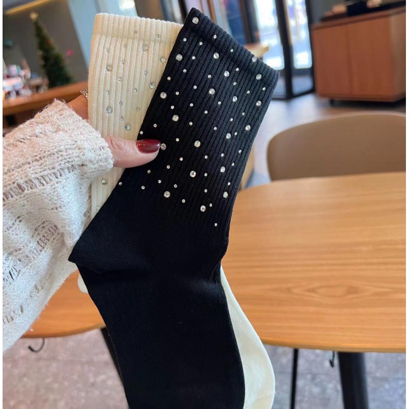 Lingerie | Rhinestone Socks Black – Womens Clothing Black