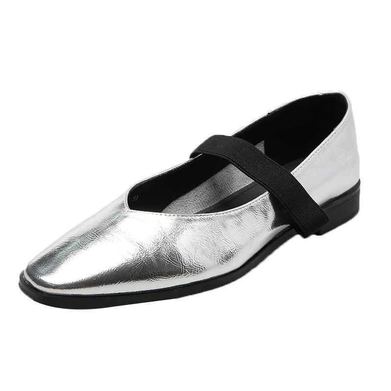 Loafers & Flats | Buckled Leather Ballerinas Silver – Womens Loafers & Flats Loafers & Flats