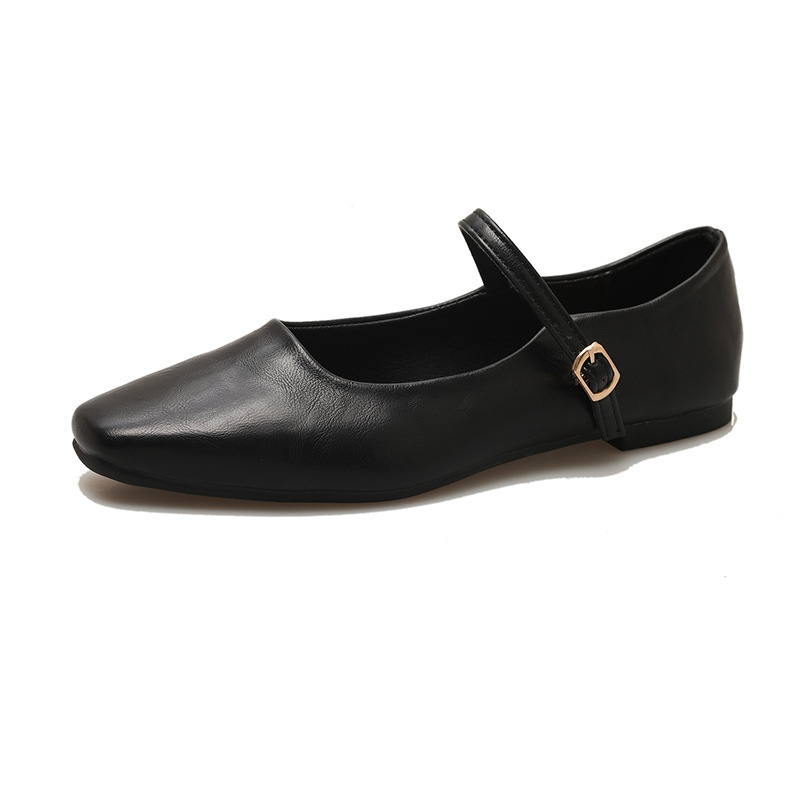 Loafers & Flats | Square-Toe Ballet Flats Black – Womens Loafers & Flats Black