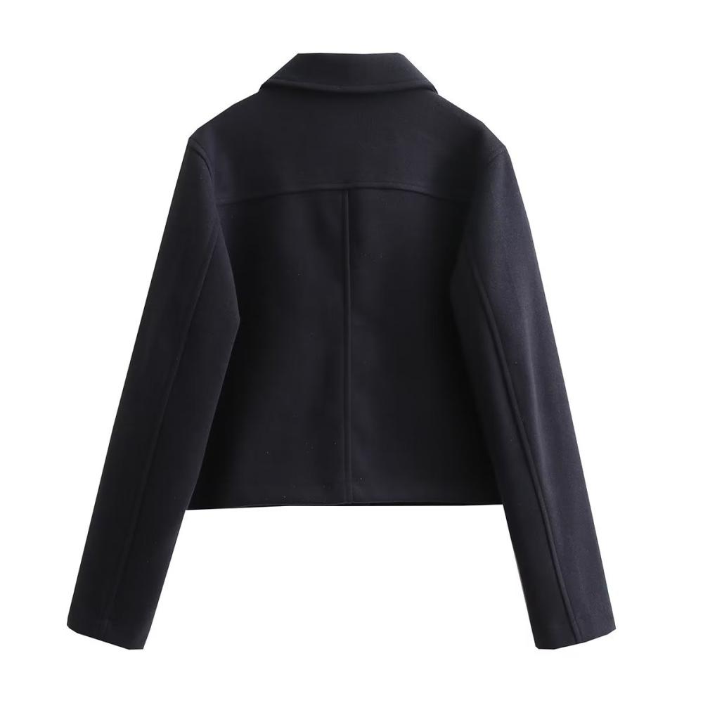 Outerwear | Collared Wool-Blend Jacket Black – Womens Clothing Black