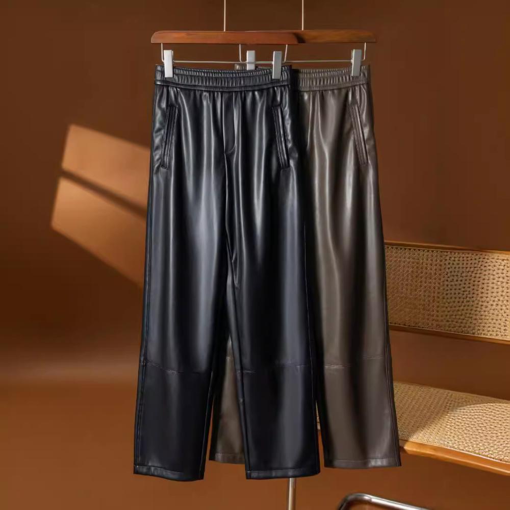 Pants | Cropped Leather Trousers Black – Womens Clothing Black