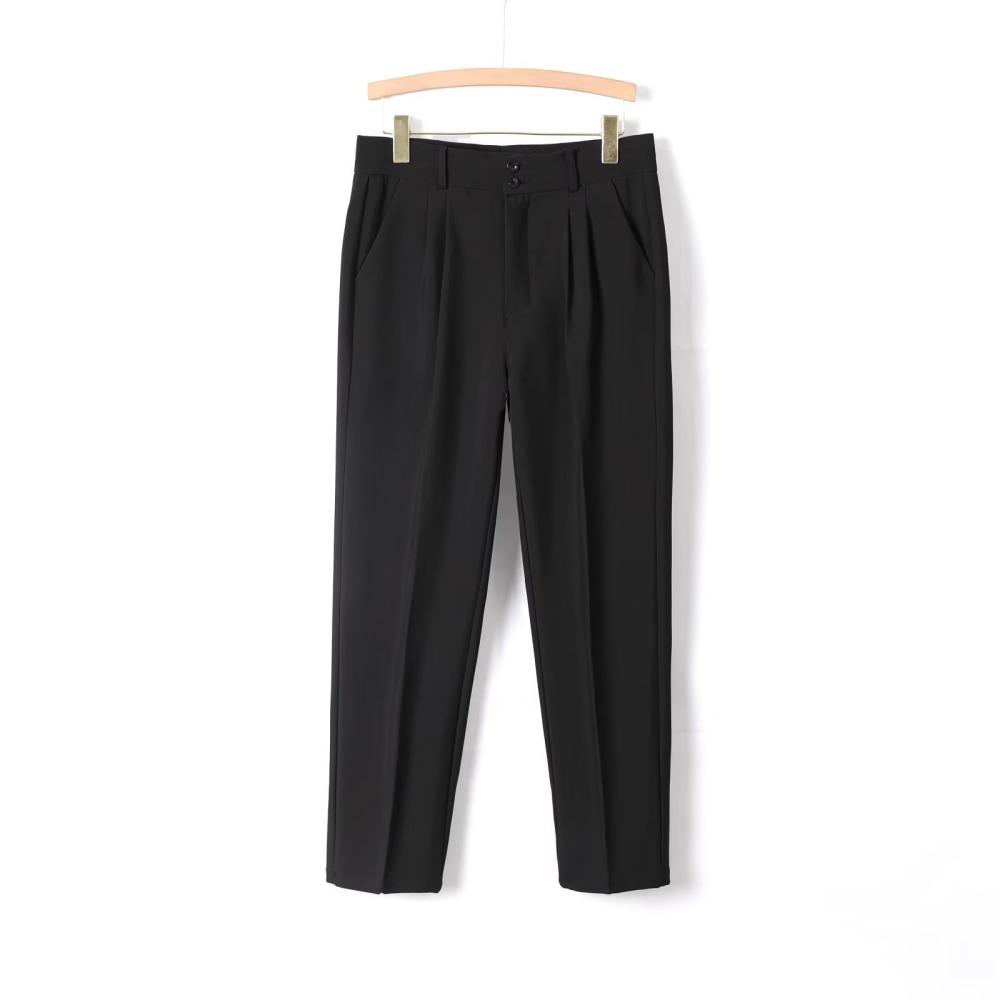 Pants | Cropped Tapered Trousers Black – Womens Clothing Black