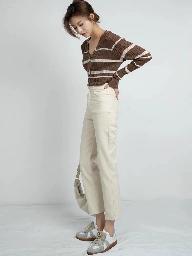 Pants | Wide Press-Crease Trousers Cream – Womens Clothing Cream