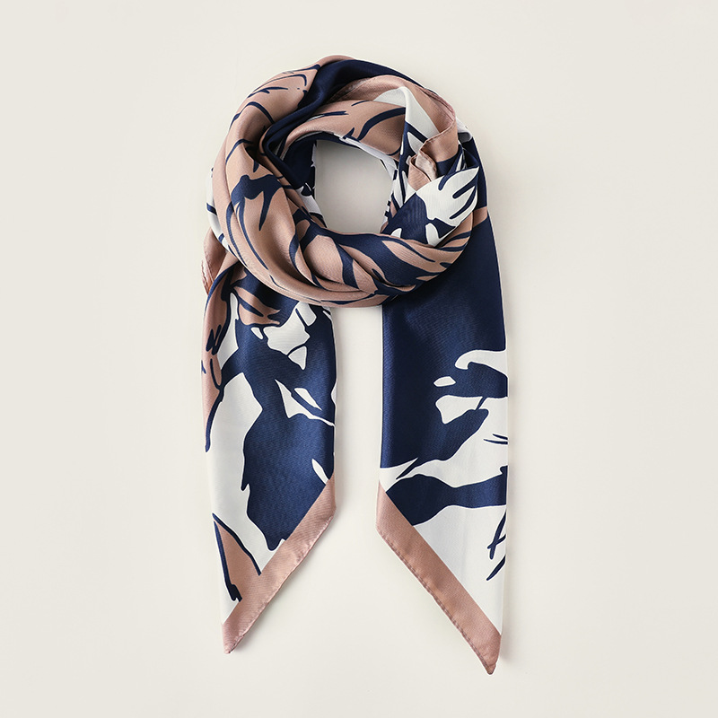 Scarves | Leaf-Print Scarf Pink – Womens Accessories Pink