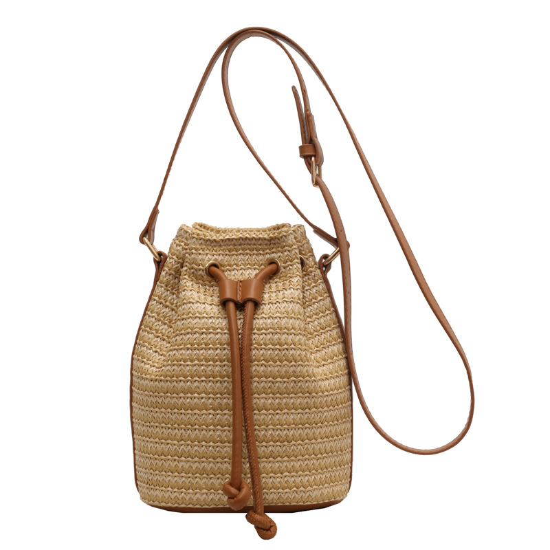 Shoulder Bags | Woven Paper-Straw Bucket Bag Straw – Womens Bags Shoulder Bags