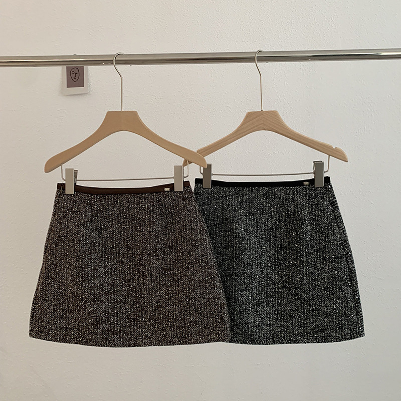 Skirts | Short Tweed Wrap Skirt Black/White – Womens Clothing Black/White