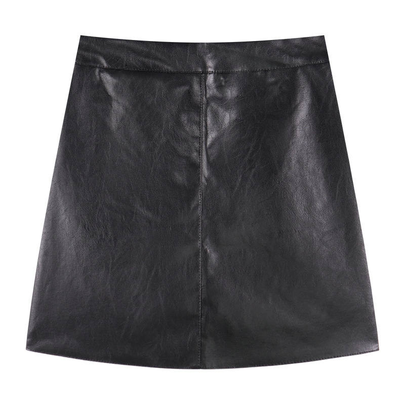 Skirts | Topstitched Leather Mini Skirt Black – Womens Clothing Black