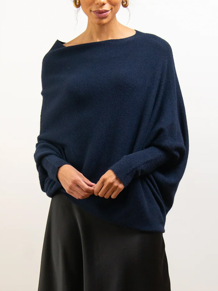 Sweaters & Knits | Bell Sleeve Cashmere Sweater Navy – Womens Clothing Navy