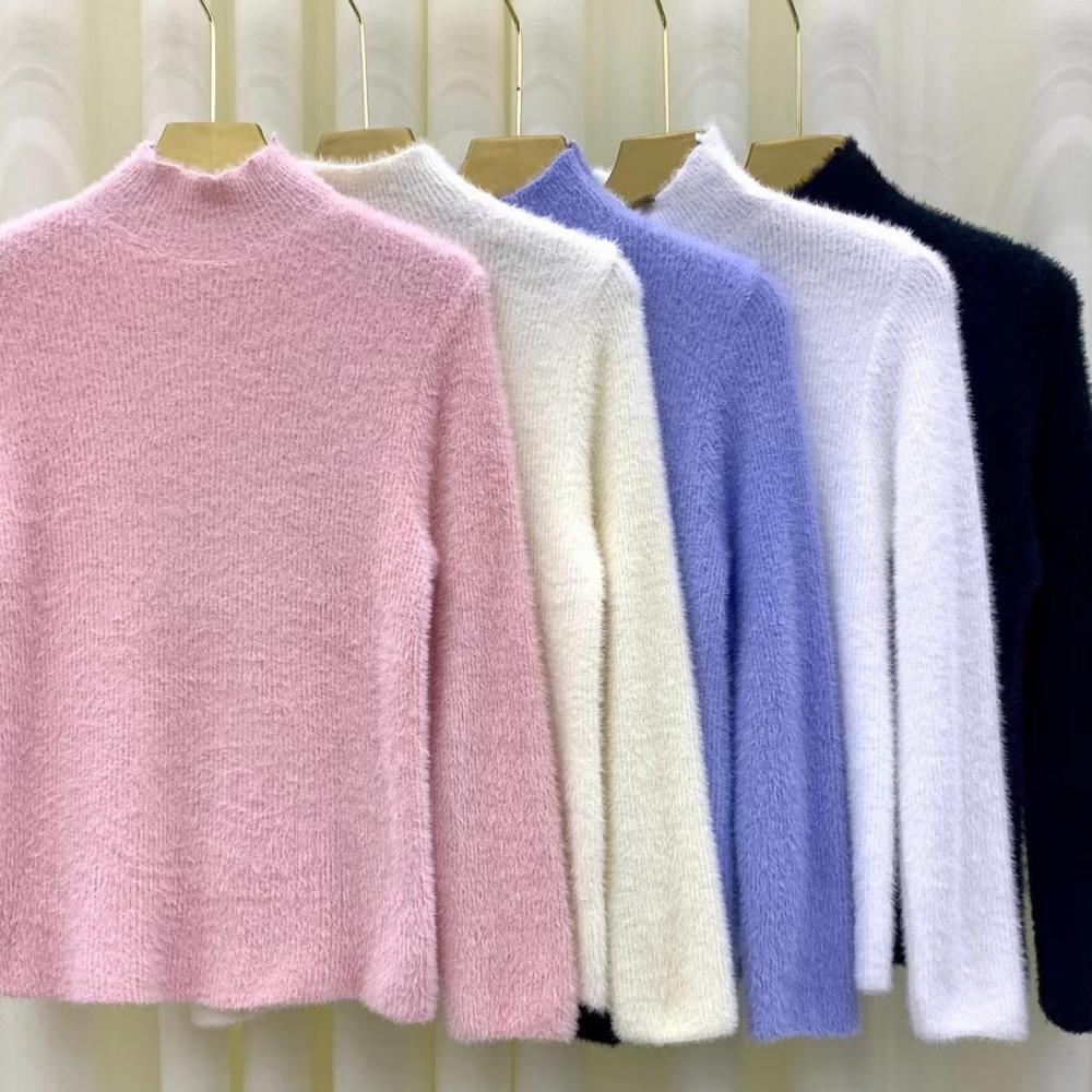 Sweaters & Knits | Mock-Neck Knit Sweater Lilac – Womens Clothing Lilac