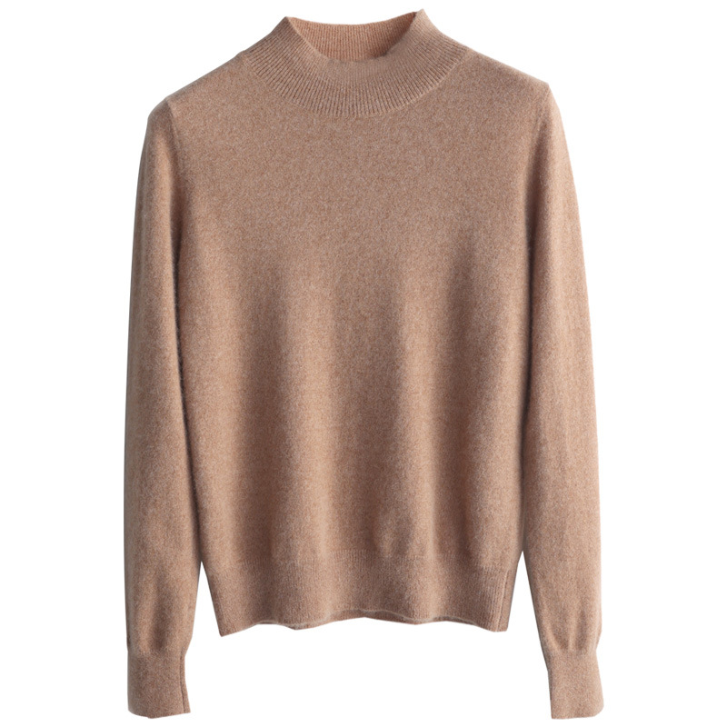 Sweaters & Knits | Mock-Neck Sweater Oatmeal – Womens Clothing Oatmeal