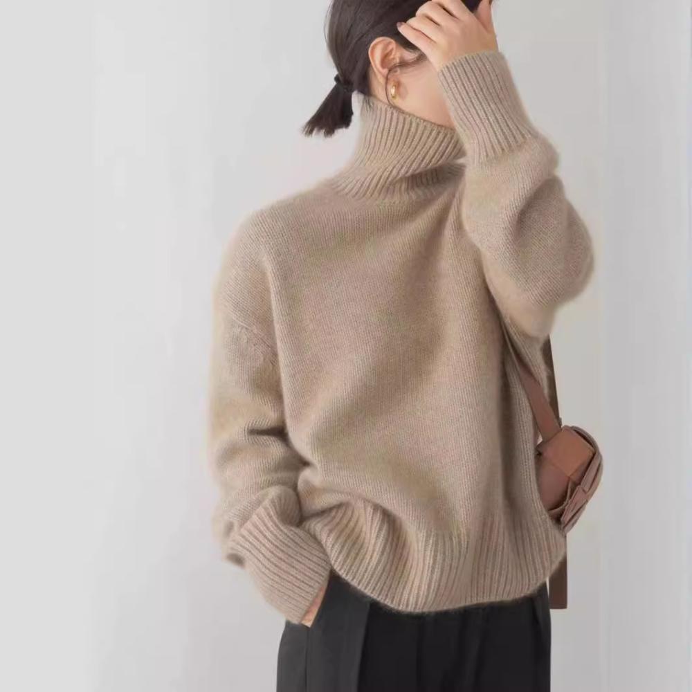 Sweaters & Knits | Mock Neck Wool Sweater Beige – Womens Clothing Beige