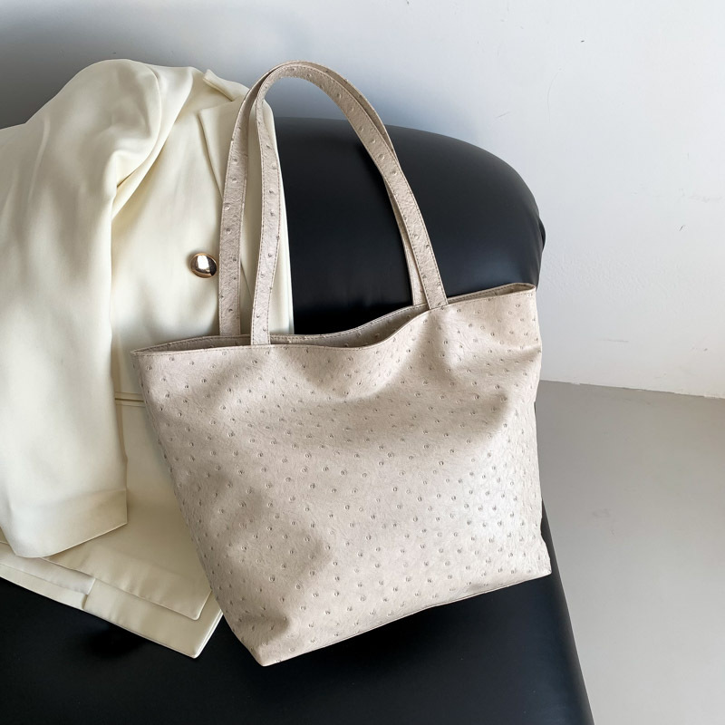 Totes | Large Embossed Leather Tote Ivory – Womens Bags Ivory