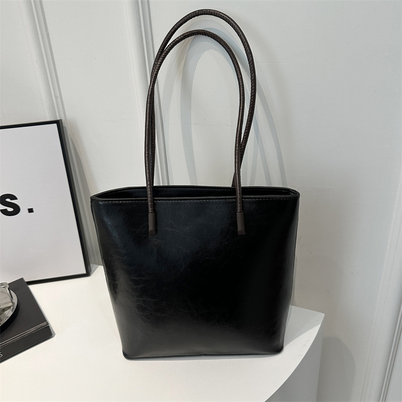 Totes | Structured Leather Tote Black – Womens Bags Black