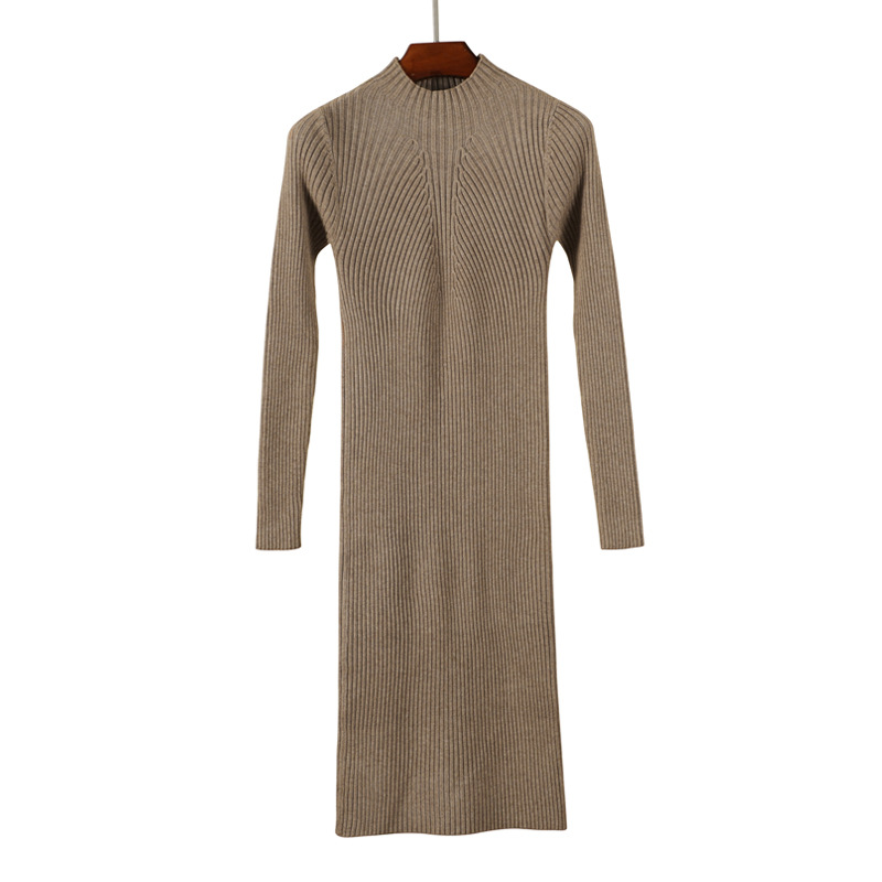 Dresses | Fitted A-Line Wool Knit Dress Yellow – Womens Clothing Dresses