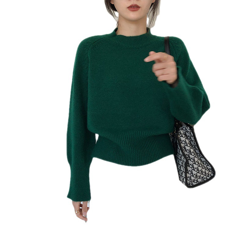 Sweaters & Knits | Mock Neck Wool Sweater Dark Green – Womens Clothing Dark Green