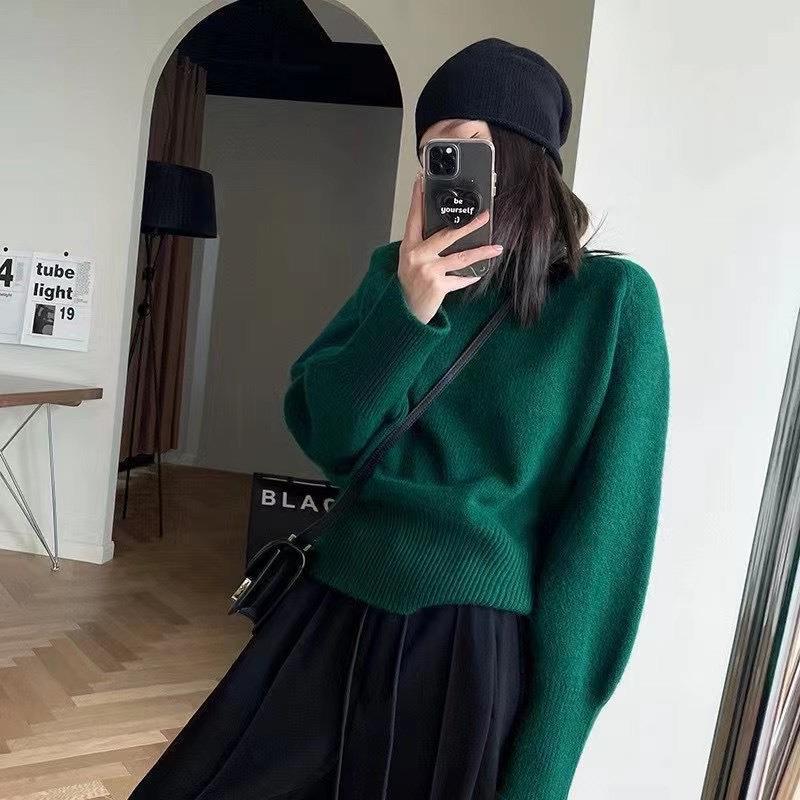 Sweaters & Knits | Relaxed Fit Knitted Sweater Dark Green – Womens Clothing Dark Green