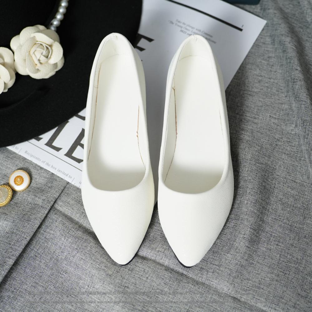 Loafers & Flats | Point-Toe Ballet Flats White – Womens Loafers & Flats Loafers & Flats